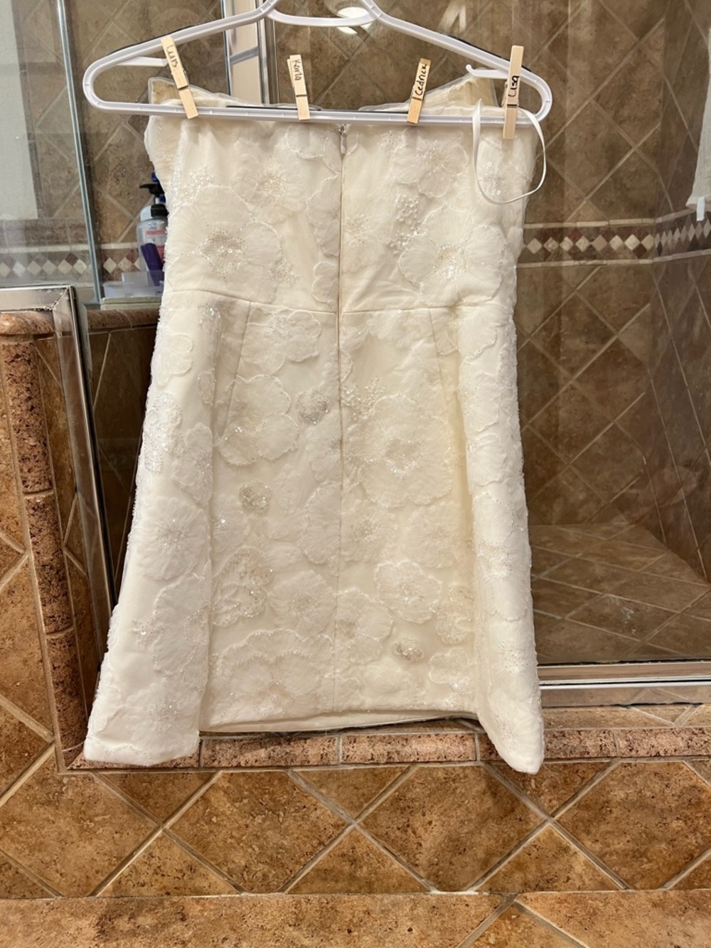 Dress the Population Ivory Floral Strapless Kids Dress - Picture 2 of 3